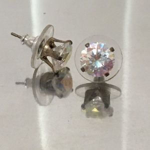 Massive Oversized CZ Multifaceted Stud Earrings
